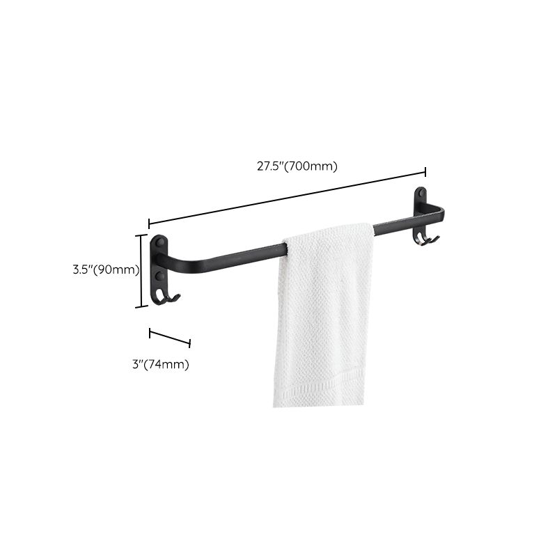 Lisslune | Modern black aluminum bathroom furniture set towel bar bathroom fittings