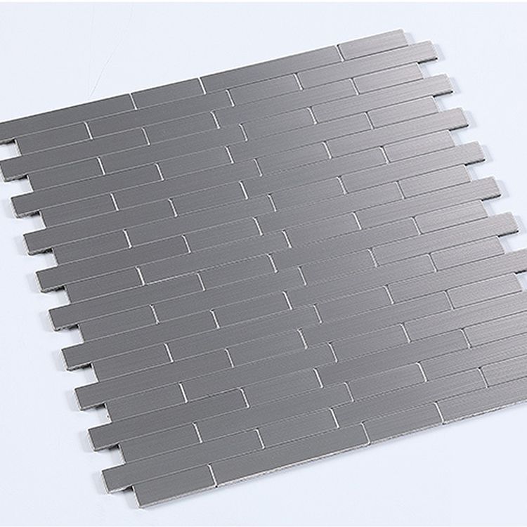 Lisslune | Subway Tile Wallpaper Contemporary Peel and Stick Wall Tile with Metal Look