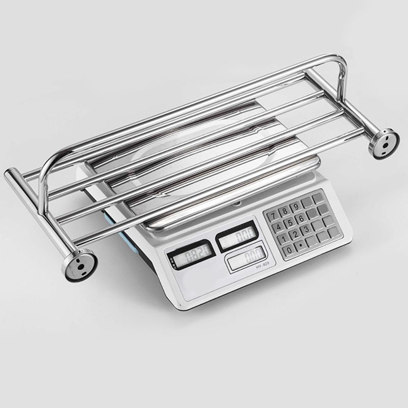 Lisslune | Polished Chrome 5-piece modern bathroom accessory set with bathroom shelf