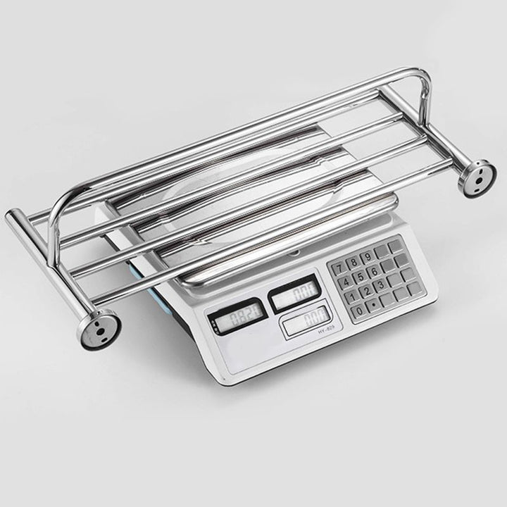 Lisslune | Polished Chrome 5-piece modern bathroom accessory set with bathroom shelf