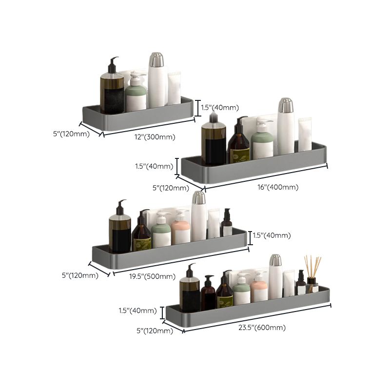Lisslune | Modern Grey 2-piece Bathroom Accessory Set, Matt Grey, Bathroom Shelf