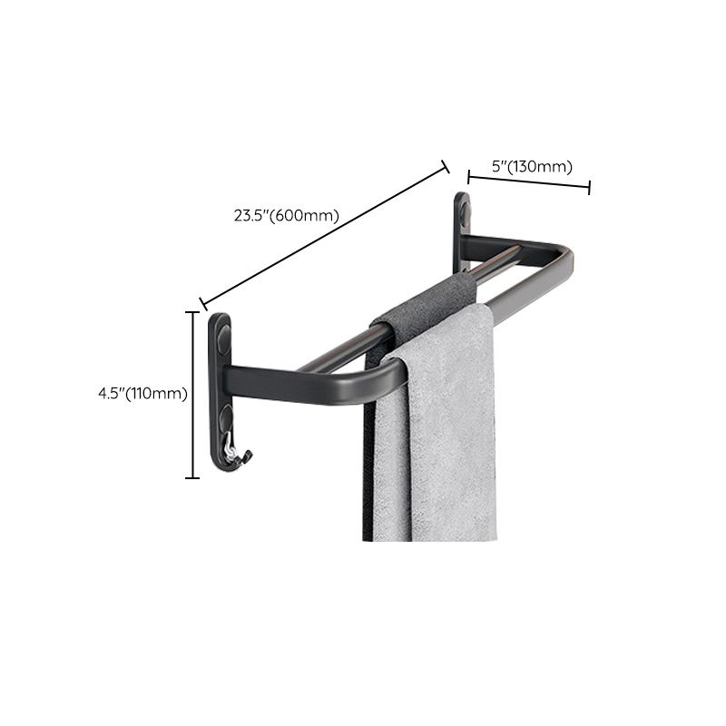 Lisslune | Modern Aluminum Bathroom Accessory Set Matte Black Bathroom Shelf/Towel Holder/Paper Holder