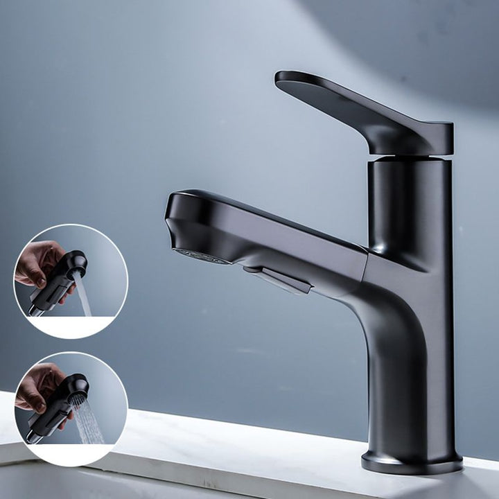 Lisslune | Modern Sink Faucet Solid Copper Centered Lavabo Faucet for Bathroom