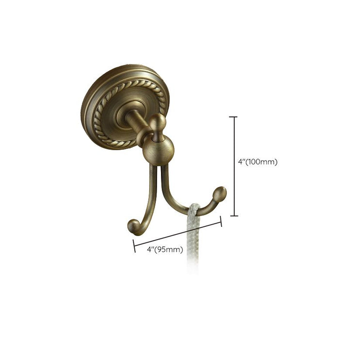 Lisslune | Worn Brass Traditional Bathroom Set with Bath Shelf/Paper Holder & Towel Bar