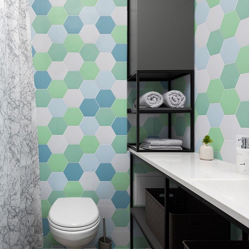 Lisslune | Peel and Stick Tiles Hexagonal Peel and Stick Back Wall 20 Pack for the Bathroom