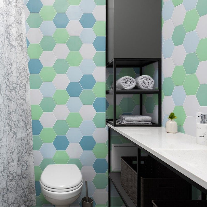Lisslune | Peel and Stick Tiles Hexagonal Peel and Stick Back Wall 20 Pack for the Bathroom