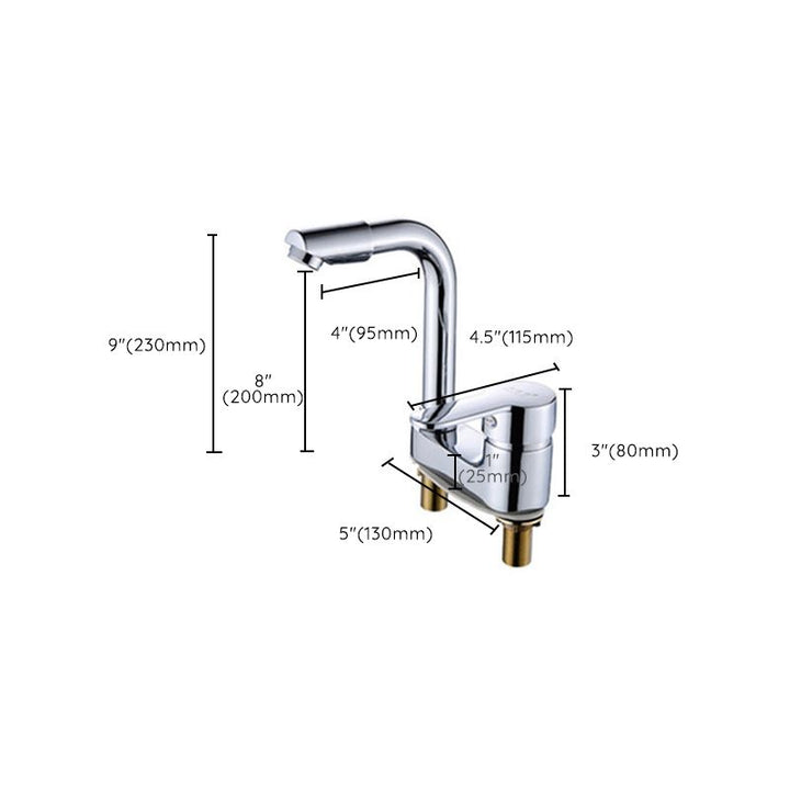 Lisslune | Chrome Round Washbasin Faucet with Swivel Spout for the Bathroom