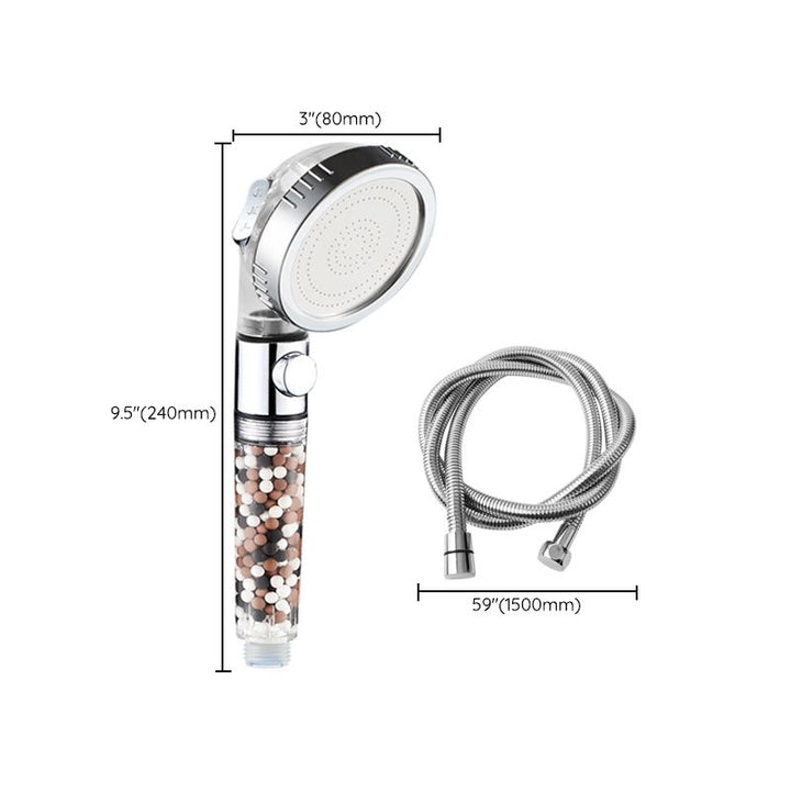 Lisslune | Modern Handheld Shower Head Round Filter Ball Spray Head in Silver