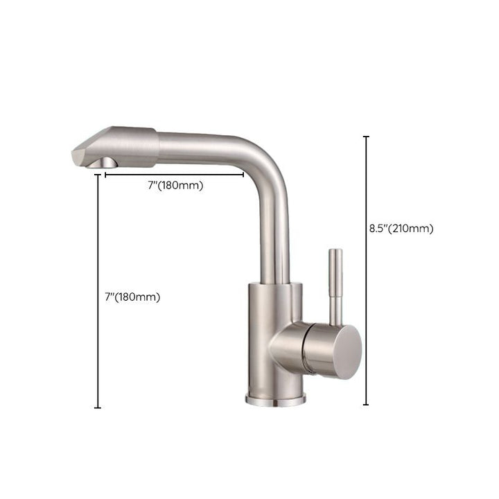 Lisslune | Swivel Spout Bathroom Faucet Contemporary Design Vessel Faucet with Stainless Steel