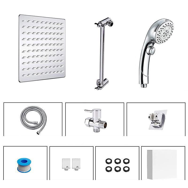 Lisslune | Stainless Steel 8 Inch Shower Set 5 Sprays Handheld Shower Head Shower Arm