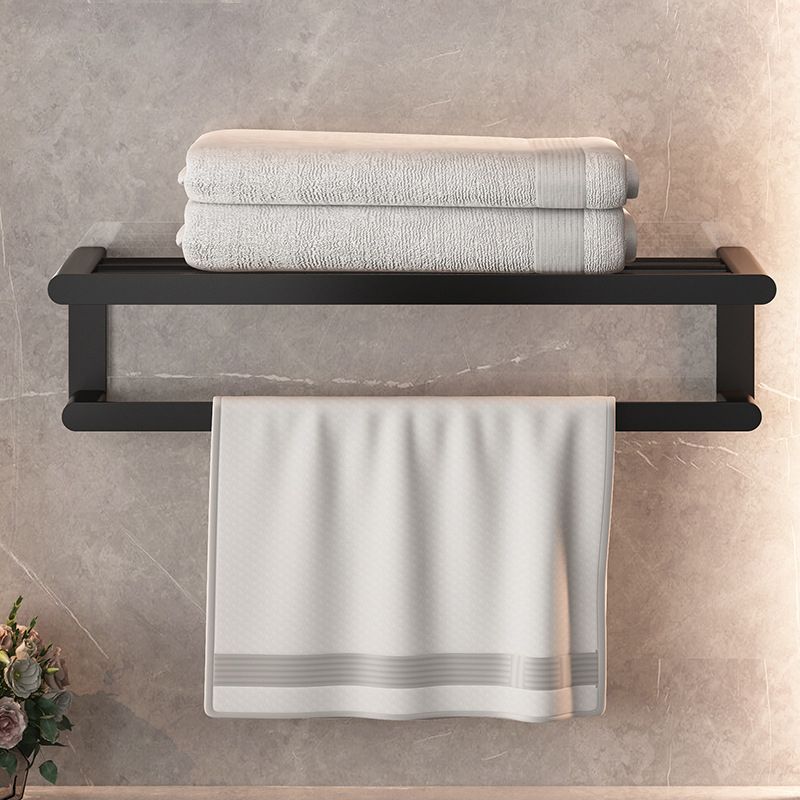 Lisslune | Modern Bathroom Set with Bath Shelf/Towel Holder & Paper Holder Black Bathroom Hardware