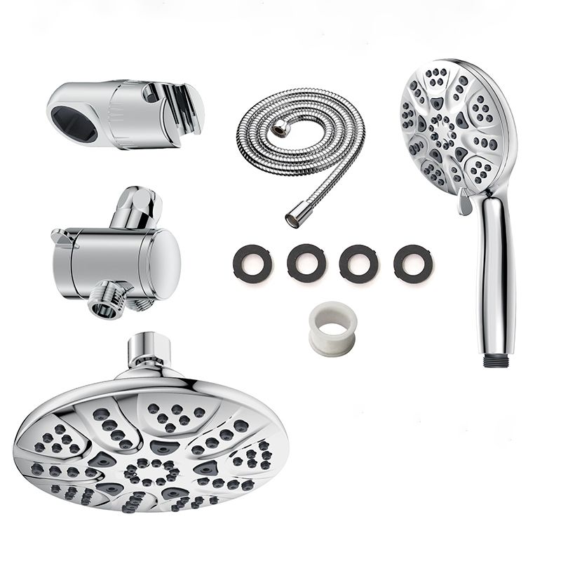 Lisslune | Contemporary Shower Combo Dual Shower Head Chrome Ceiling Mounted Round Shower Head