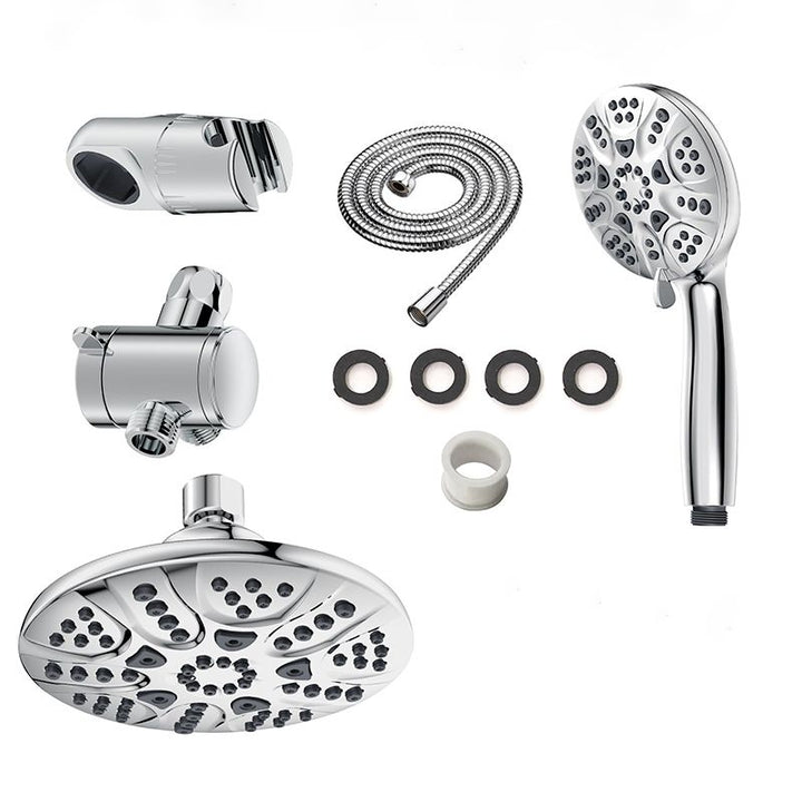 Lisslune | Contemporary Shower Combo Dual Shower Head Chrome Ceiling Mounted Round Shower Head