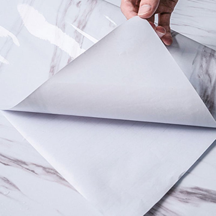 Lisslune | Modern Splash Guard Tile Waterproof Marble Print Peel and Stick Tile for the Kitchen