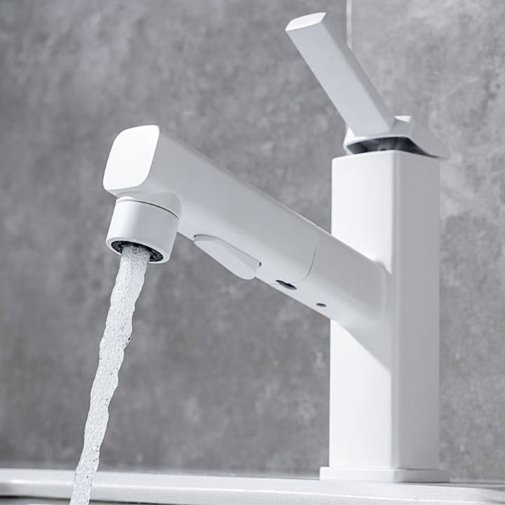 Lisslune | Lever handle fitting Pull-out basin mixer with swivel spout
