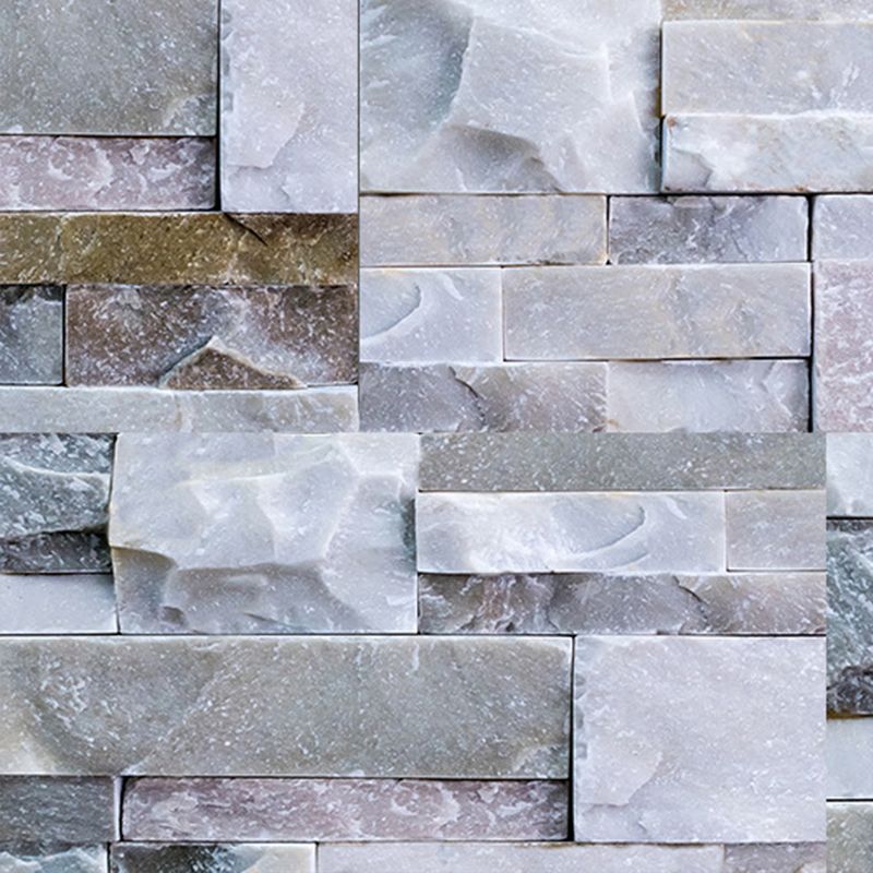 Lisslune | Modern Gray PVC Peel and Stick Tiles Rectangular Stacked Stone Mosaic Tile