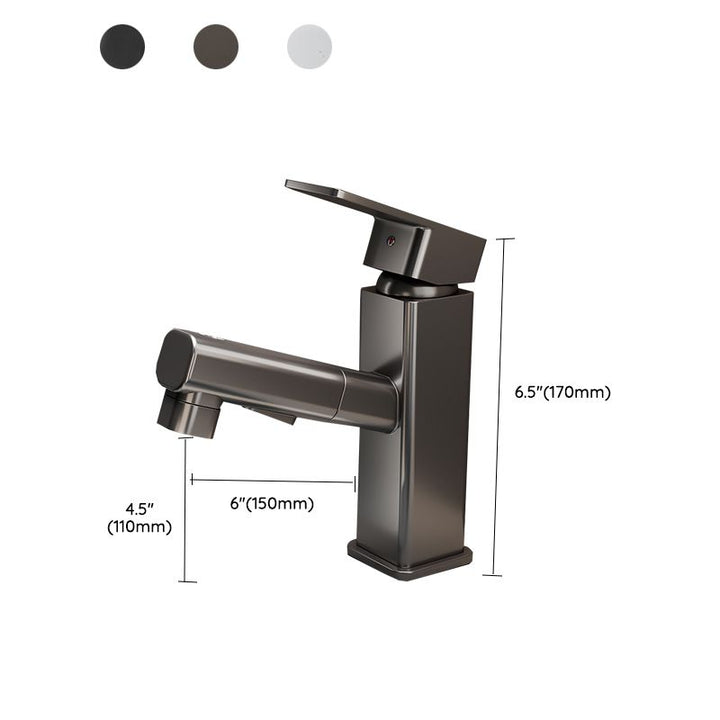 Lisslune | Bathroom Vessel Faucet Swivel Spout Single Handle Faucet with Pull-Out Spray Head