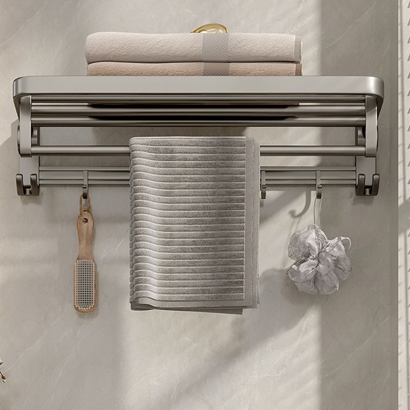 Lisslune | Modern Bathroom Accessories Set in Gray with Bathroom Shelf/Towel Holder/Bathrobe Hook & Paper Holder