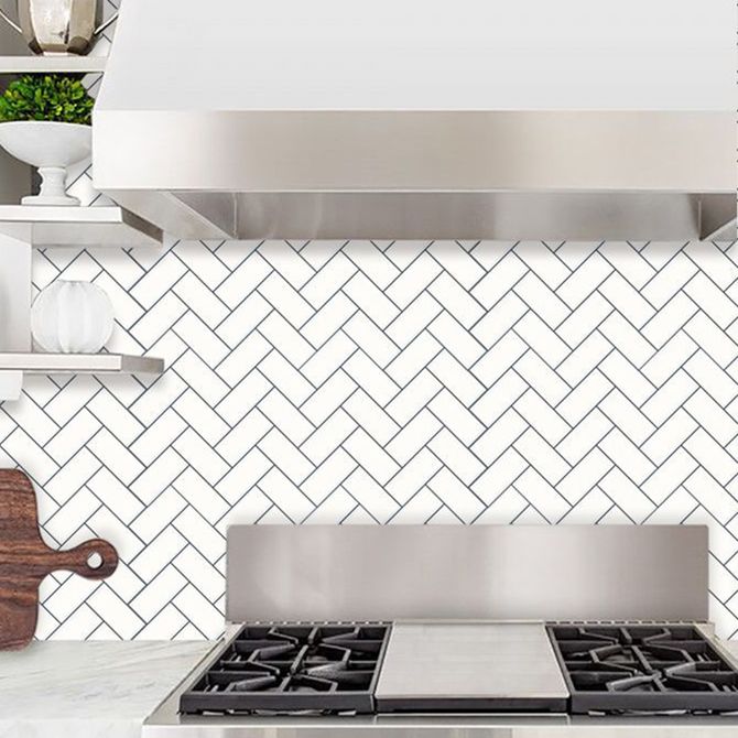 Lisslune | Matte Square Peel & Stick Tile Stone Composite Subway Tile for Kitchen Backsplash