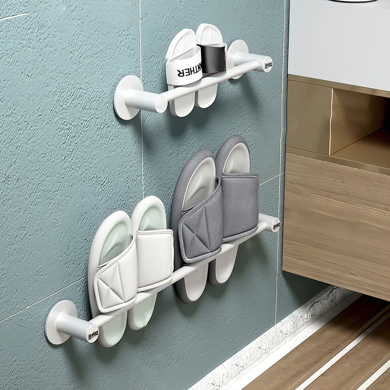 Lisslune | 2-piece modern bathroom accessories set metal slipper rack/towel bar