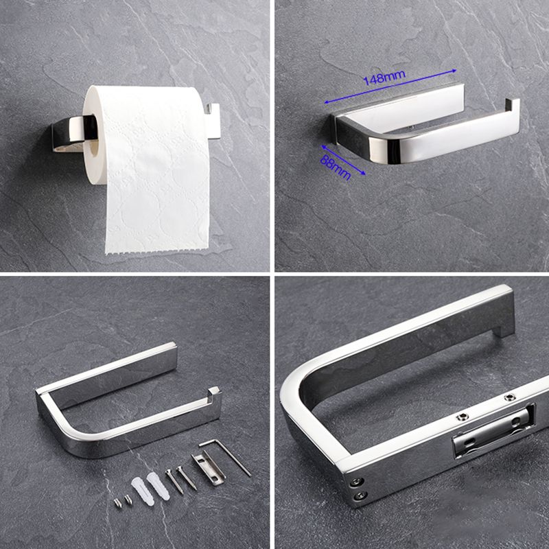 Lisslune | Modern Bathroom Element Set Paper Holder Gray Towel Bar Bathroom Accessory Set