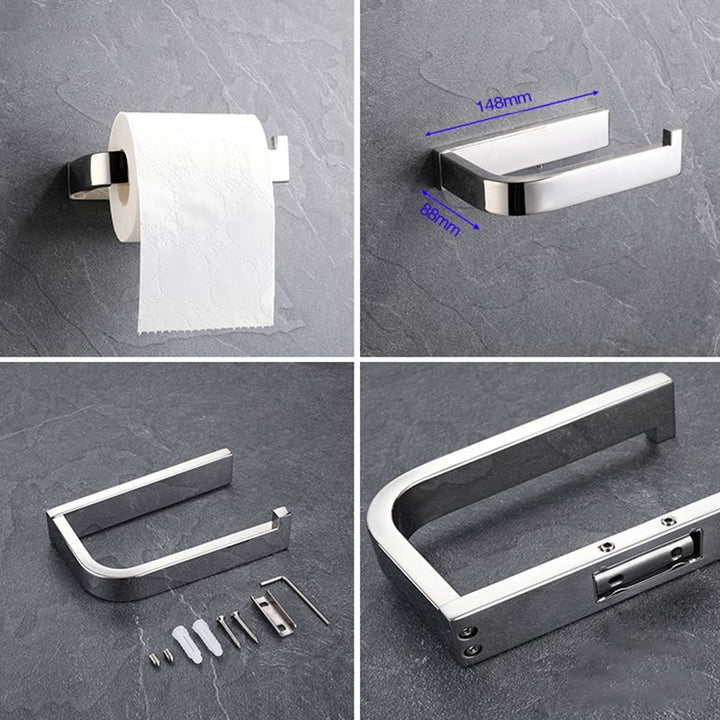 Lisslune | Modern Bathroom Element Set Paper Holder Gray Towel Bar Bathroom Accessory Set