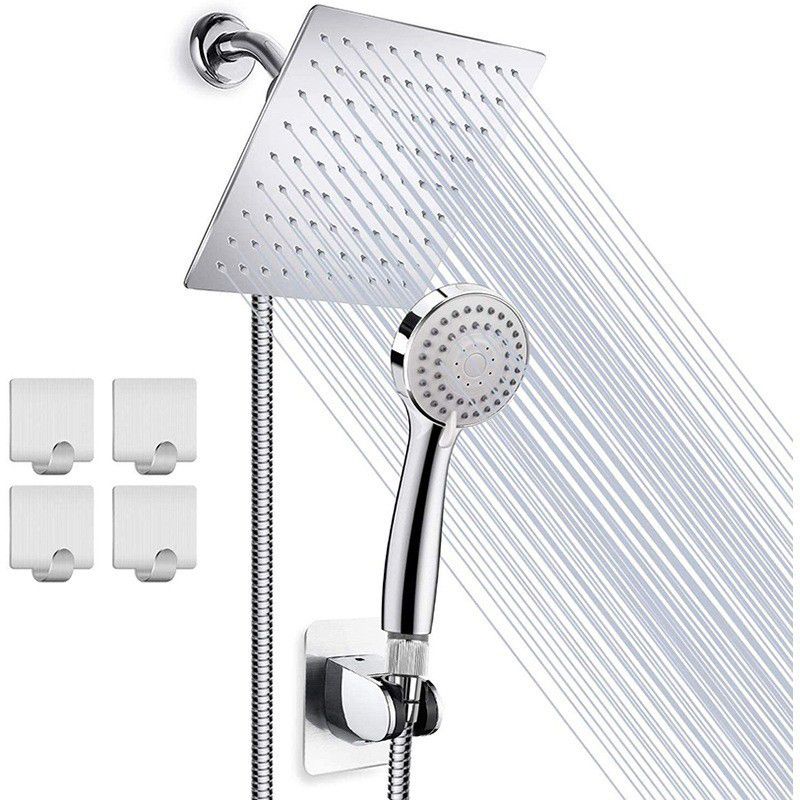 Lisslune | Classic Dual Shower Head Square Large Shower Head with Round Hand Shower