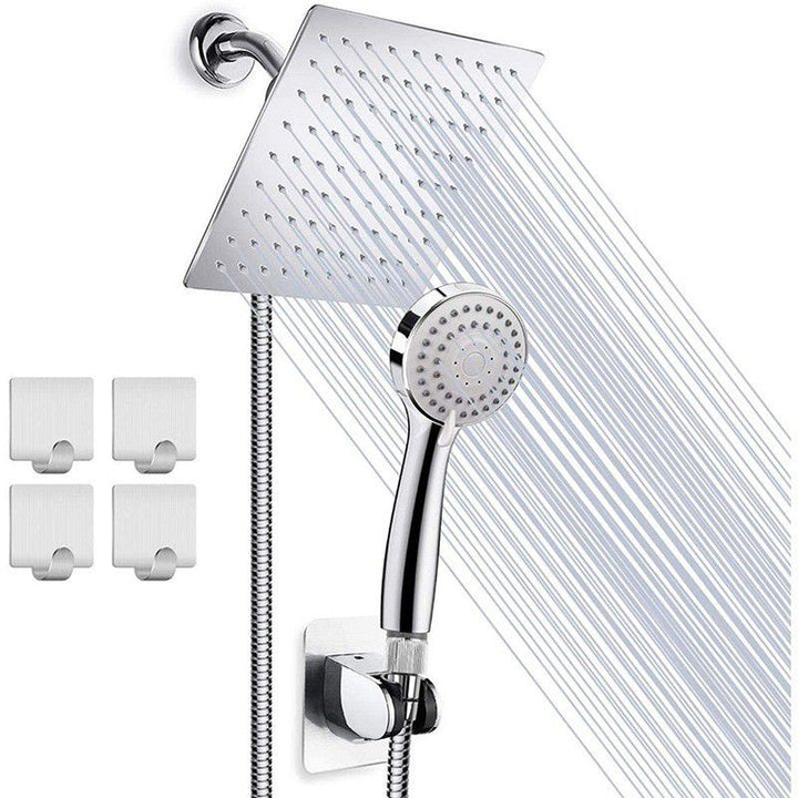 Lisslune | Classic Dual Shower Head Square Large Shower Head with Round Hand Shower