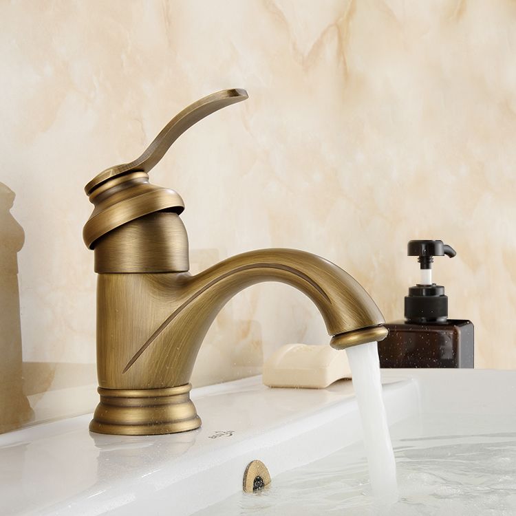 Lisslune | Brass Bathroom Vessel Basin Faucet Single Lever Handle Round Basin Faucet with Water Hose