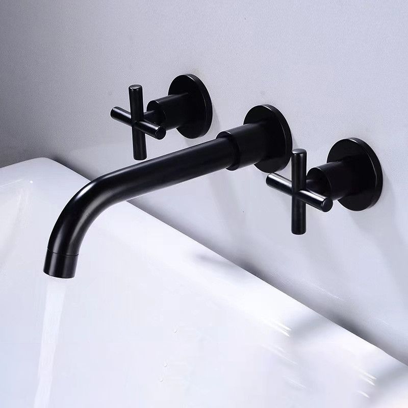 Lisslune | Modern 1 or 2 Handle Bathroom Sink Faucet Round Wall Mounted Bathroom Faucet.
