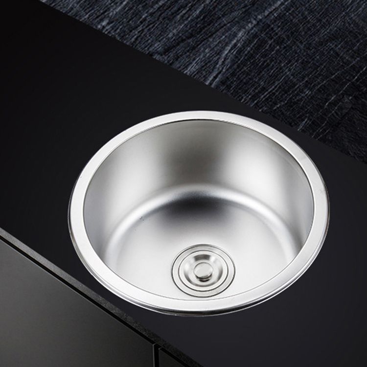 Lisslune | Round Single Bowl Kitchen Sink Stainless Steel Sink with Drain Strainer Set