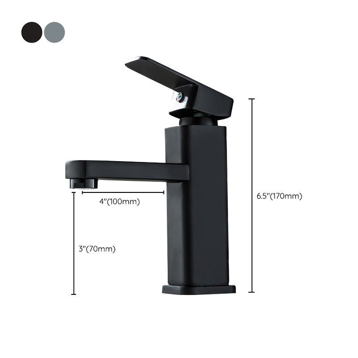 Lisslune | Cubic Container Sink Faucet Simple Low Arched Bathroom Faucet with 1 Hole