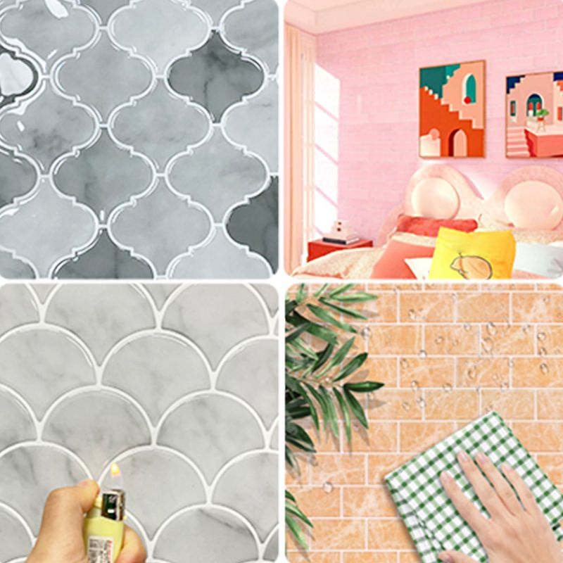 Lisslune | Peel & Stick Subway Tiles Plastic Stain Resistant Peel & Stick Subway Tiles 5-Pack