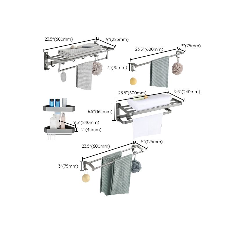 Lisslune | Modern Chrome Bathroom Accessories Set Aluminum Bathroom Fixtures Set