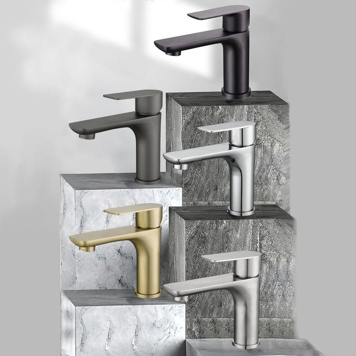 Lisslune | Modern Vessel Faucet Copper Single Handle Low Arc Vessel Faucet for Home