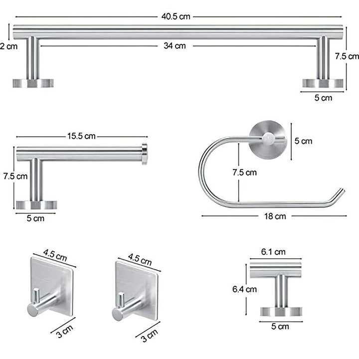 Lisslune | Metal Simple Bathroom Accessories as a Single Piece or in a Set in Silver