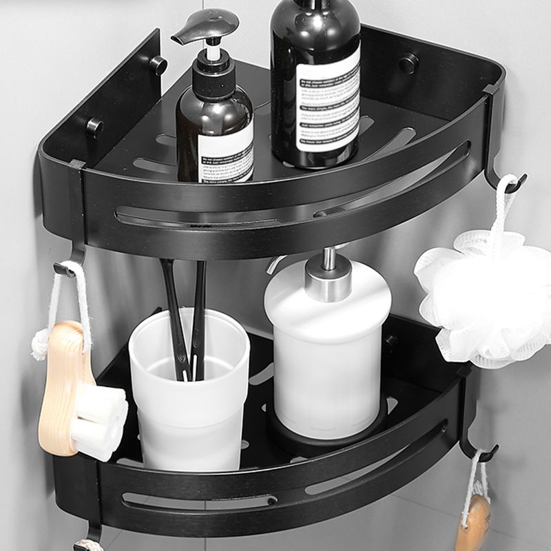 Lisslune | Black/Silver Bath Set Modern 1/2/3-Piece Anti-Rust Bath Rack
