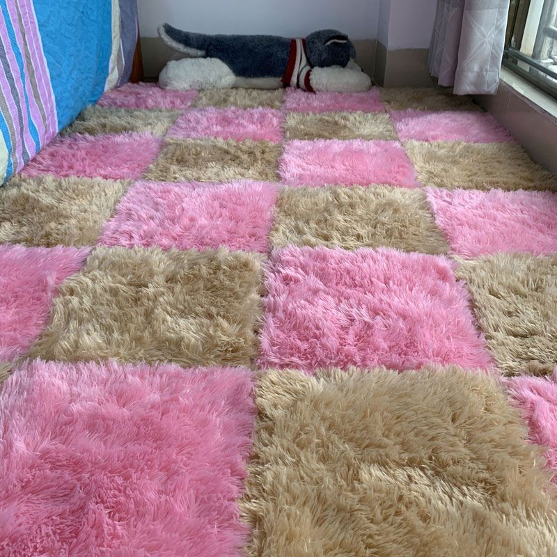 Lisslune | Modern Carpet Tiles Interlocking Color Block Shag Carpet Tiles