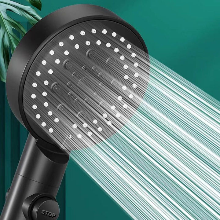 Lisslune | Round Handheld Showerhead Plastic Adjustable Spray Pattern Showerhead for Home