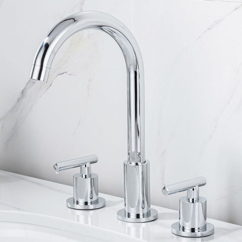 Lisslune | Modern 2-Handle Bathroom Sink Faucet 3-Hole Widespread Bathroom Faucet