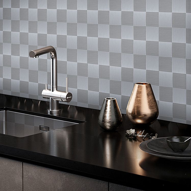 Lisslune | Subway Tile Wallpaper Contemporary Peel and Stick Wall Tile with Metal Look
