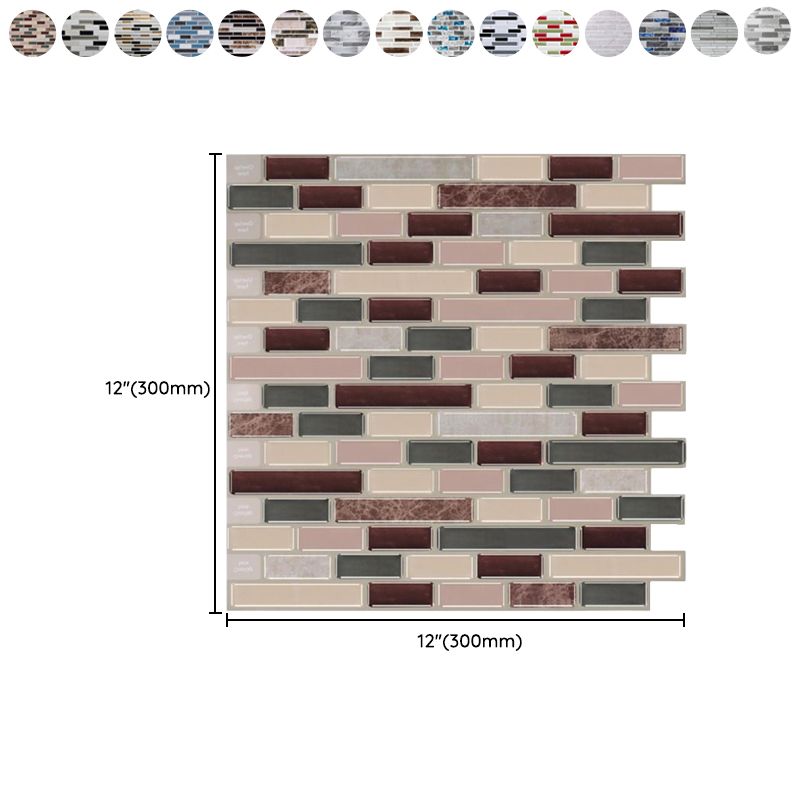 Lisslune | Peel & Stick Subway Tile Stain Resistant Plastic Rectangle Peel and Stick Tile 2-Pack