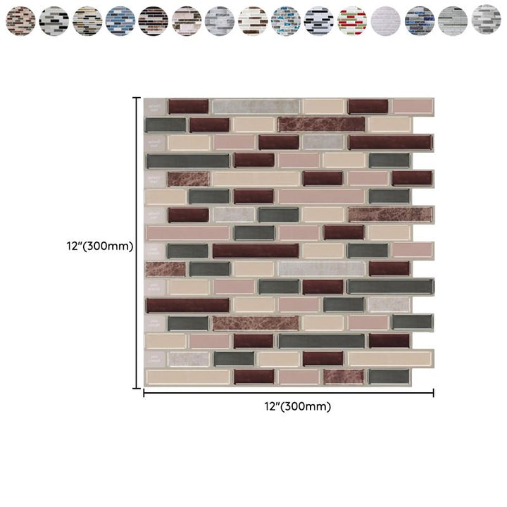 Lisslune | Peel & Stick Subway Tile Stain Resistant Plastic Rectangle Peel and Stick Tile 2-Pack