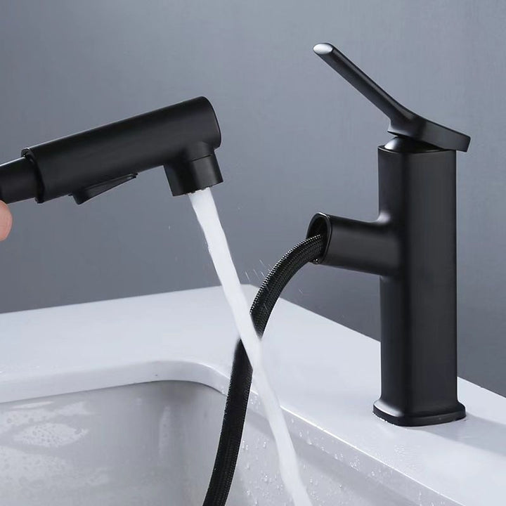 Lisslune | Contemporary Vessel Faucet Pull-out Centerset Faucet with Swivel Spout