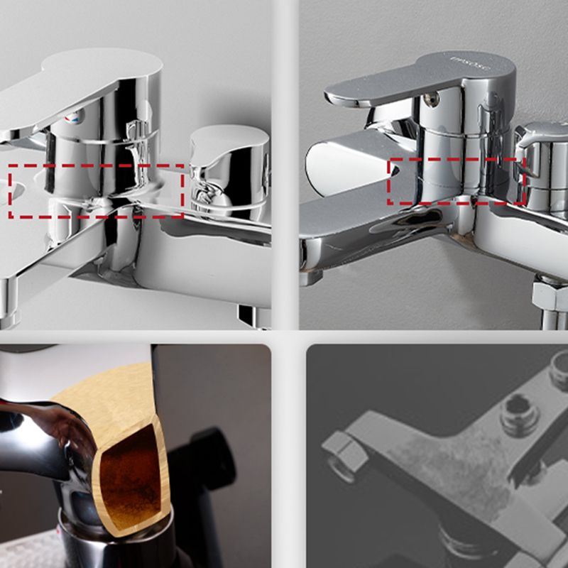 Lisslune | Popular Wall-Mounted Bathtub Faucet Fixed Lever Handle Bathtub Filler Trim