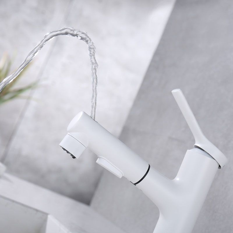 Lisslune | Contemporary Single Handle Faucet Retractable Sink Faucet with Lever Handle