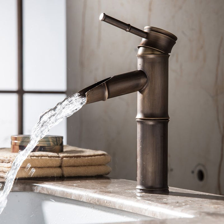 Lisslune | Country House Style Vessel Sink Bathroom Faucet Round Brass Faucet