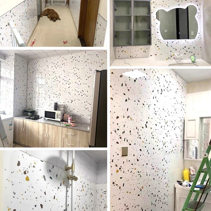 Lisslune | Polygon Peel and Stick Back Wall Tile PVC Smooth Peel and Stick Tile for Kitchen