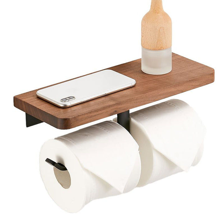 Lisslune | Solid Wood Bathroom Accessories Set Folding Metal Bathroom Accessories