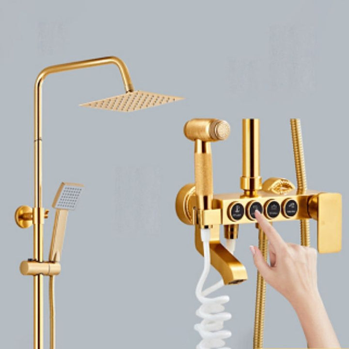 Lisslune | Modern adjustable water flow shower faucet shower arm shower system on the wall
